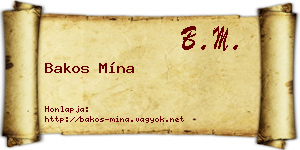 Bakos Mína névjegykártya